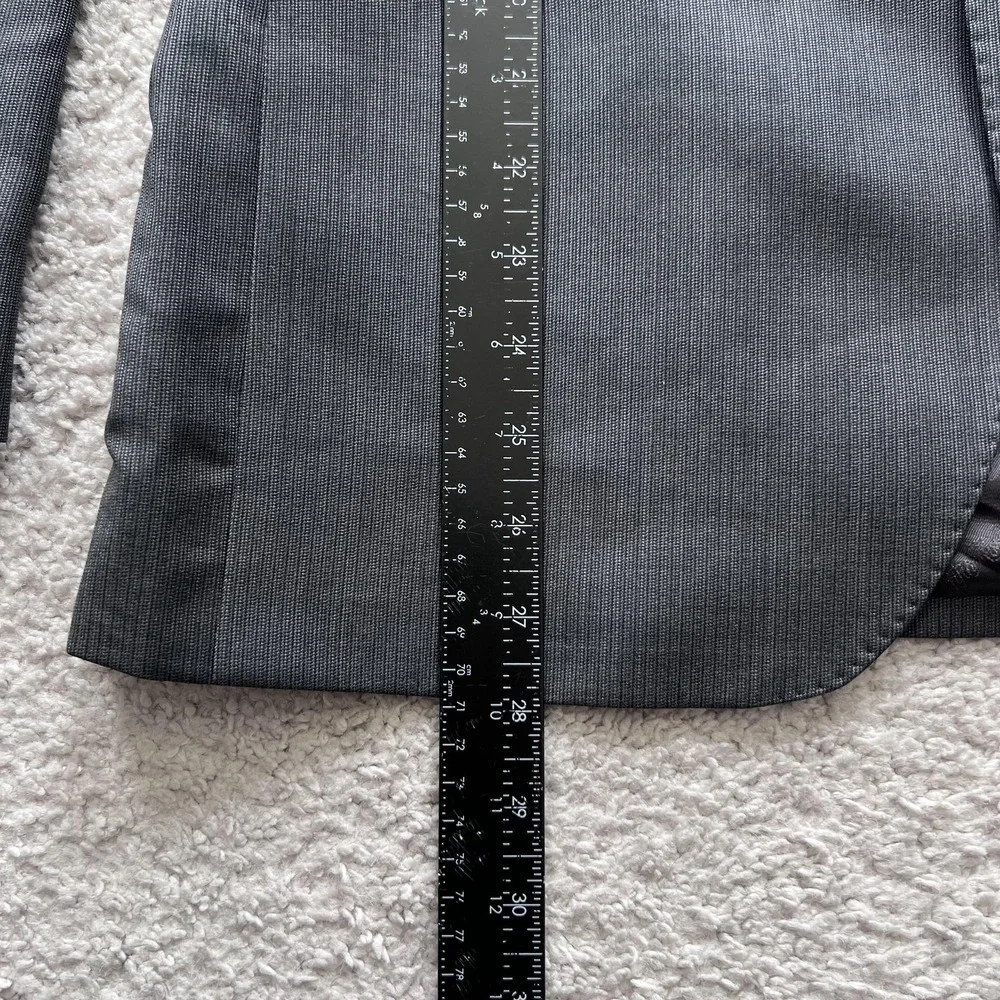 Ermenegildo Zegna Saks Fifth Avenue Suit Jacket Mens 38 Gray Wool Silk Trim Fit
